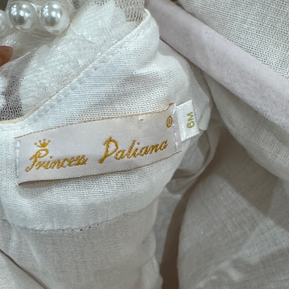 Ivory Floral Appliqué Tulle Dress - Picture 3 of 4